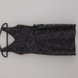 David Meister Black and White Linen /Cotton Sleeveless Dress Sz 6